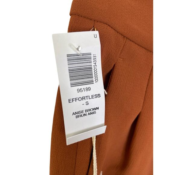 Aritzia The Effortless Pants Wilfred High Rise Wide Leg Pleated Anise Brown Sz S - Picture 5 of 10